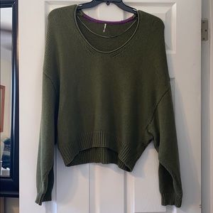Free People Green Knit Sweater